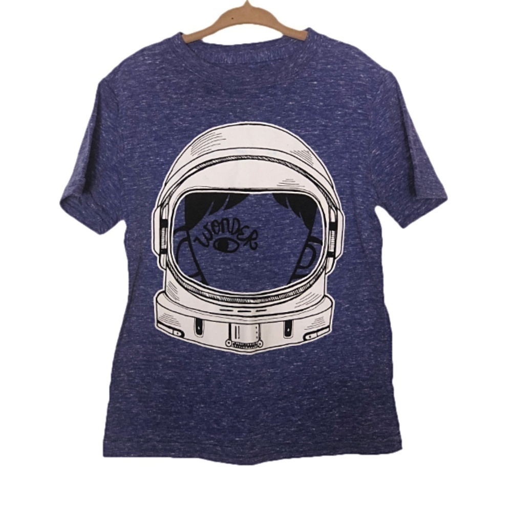 Wonder Movie Novel Boys Helmet Print Tee